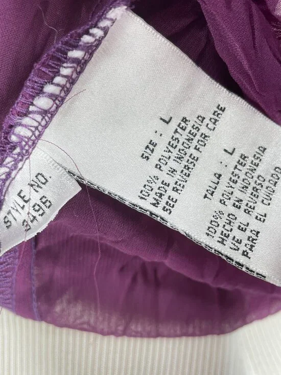 Vintage Dress-U Plum Purple Crinkle Blouse Bell Sleeve Whimsigoth Large - Picture 8 of 8